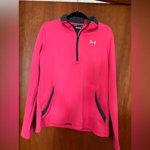 Under Armour Realtree Women’s Pink Quarter Zip Breast Cancer Pullover, Medium